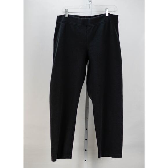 Eileen Fisher Black Stretch Chino Pant Elastic Waistband Sz Petite Large PL - Picture 1 of 4
